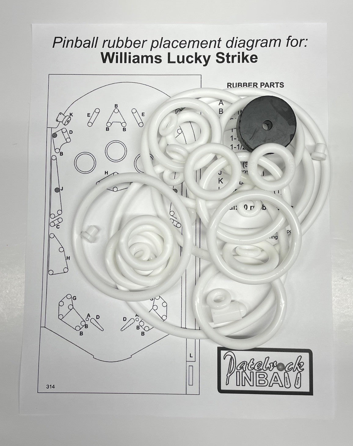 Williams Lucky Strike Pinball Machine Rubber Ring Kit