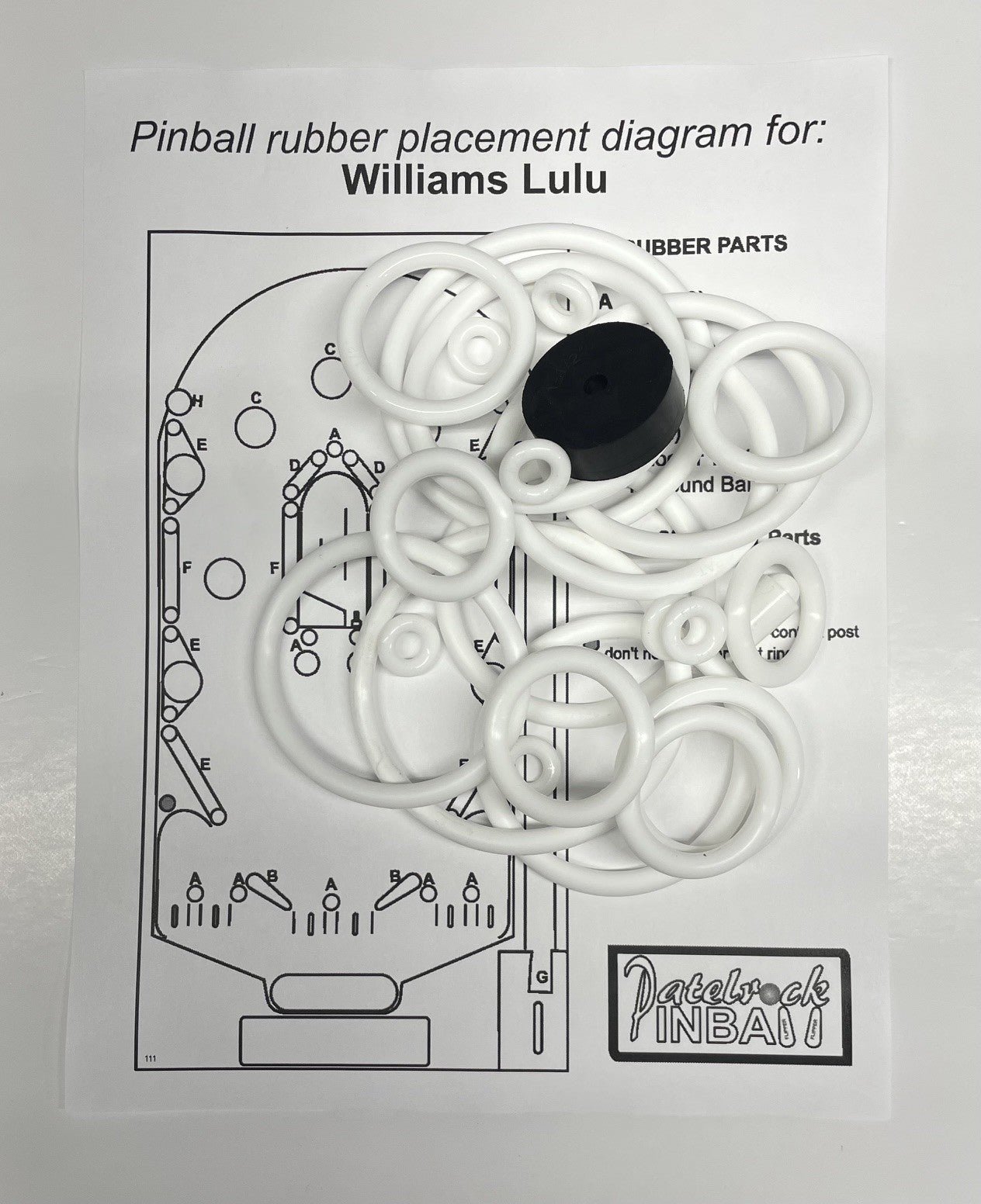 Williams Lulu Pinball Machine Rubber Ring Kit