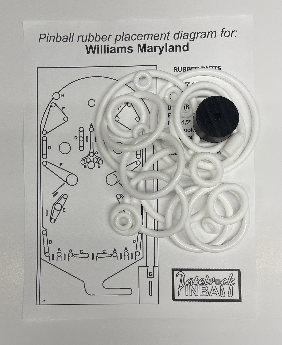 Williams Maryland Pinball Machine Rubber Ring Kit