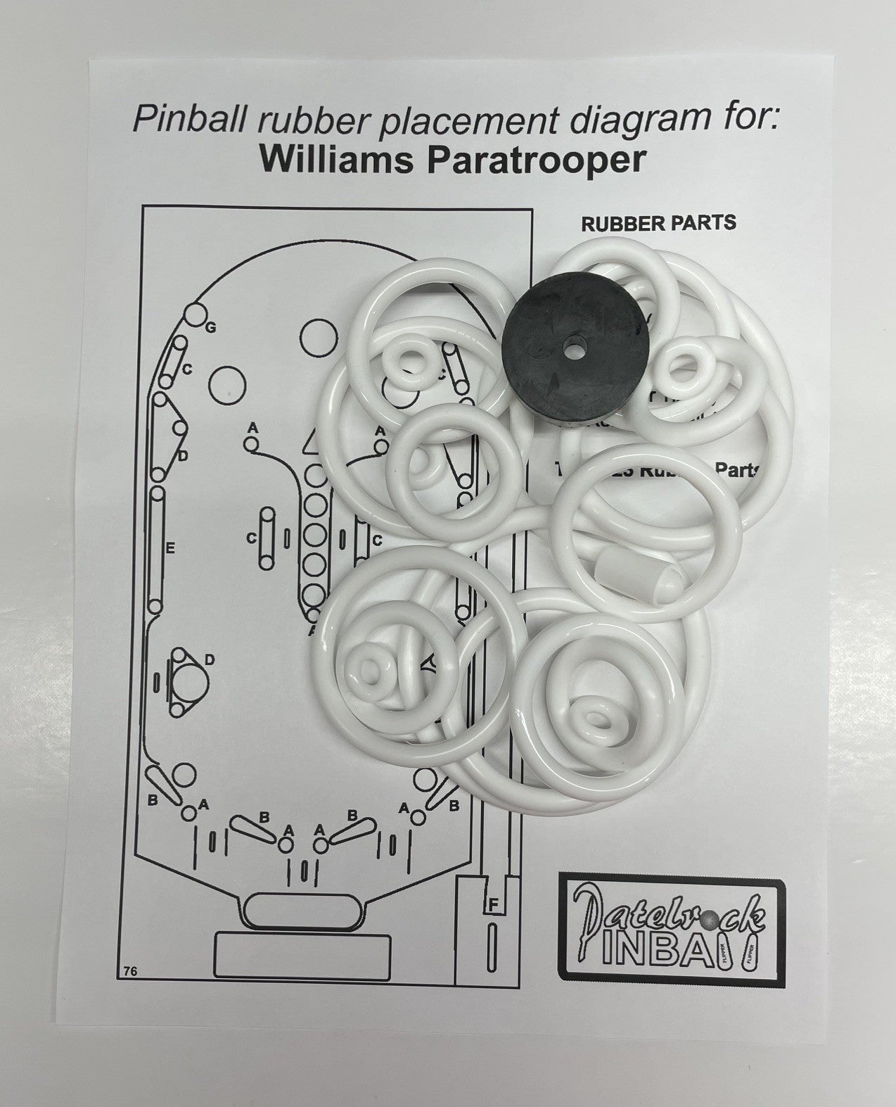 Williams Paratrooper Pinball Machine Rubber Ring Kit