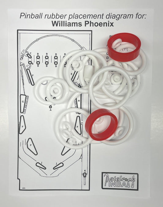 Williams Phoenix (1978) Pinball Machine Rubber Ring Kit
