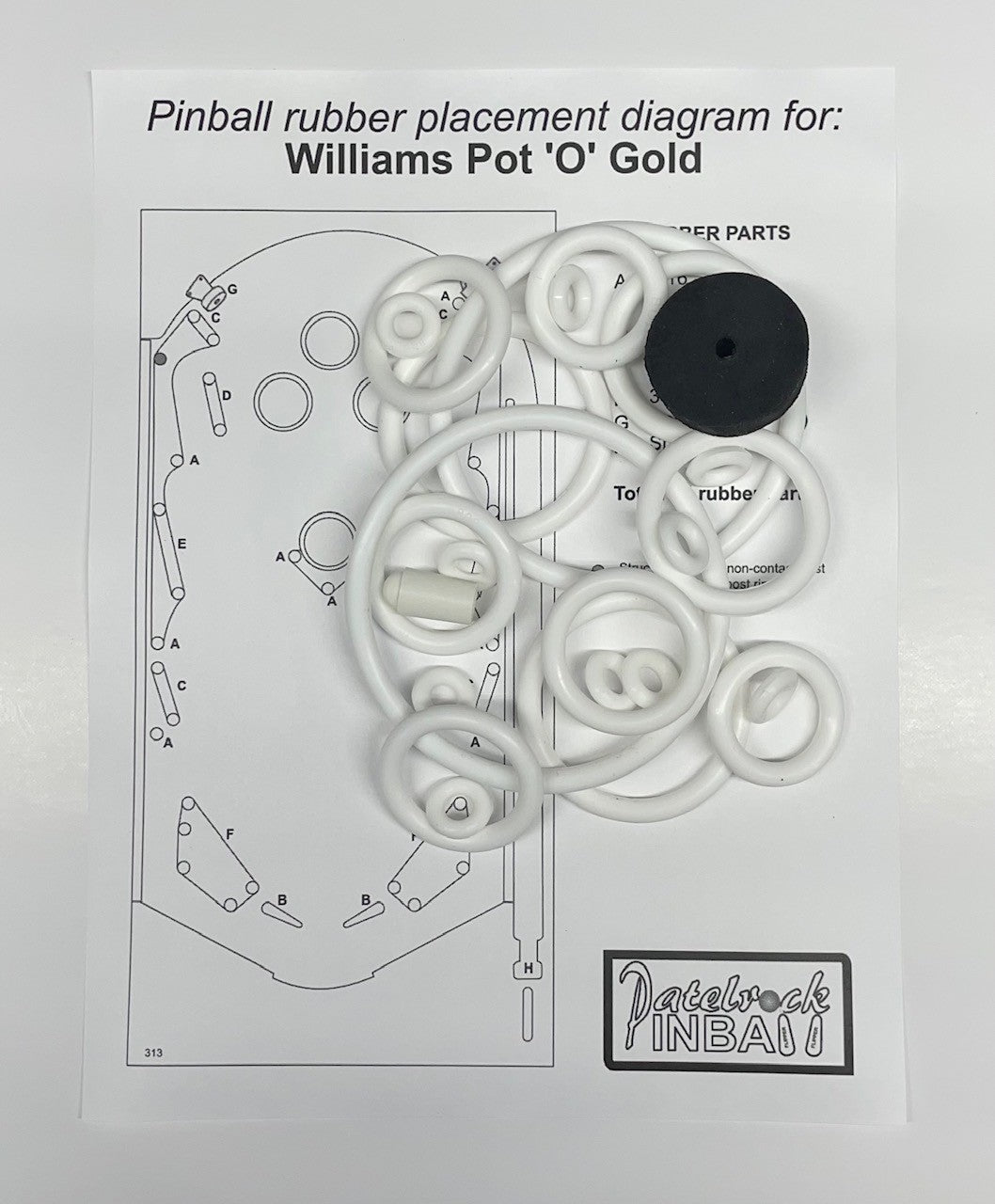 Williams Pot O Gold Pinball Machine Rubber Ring Kit