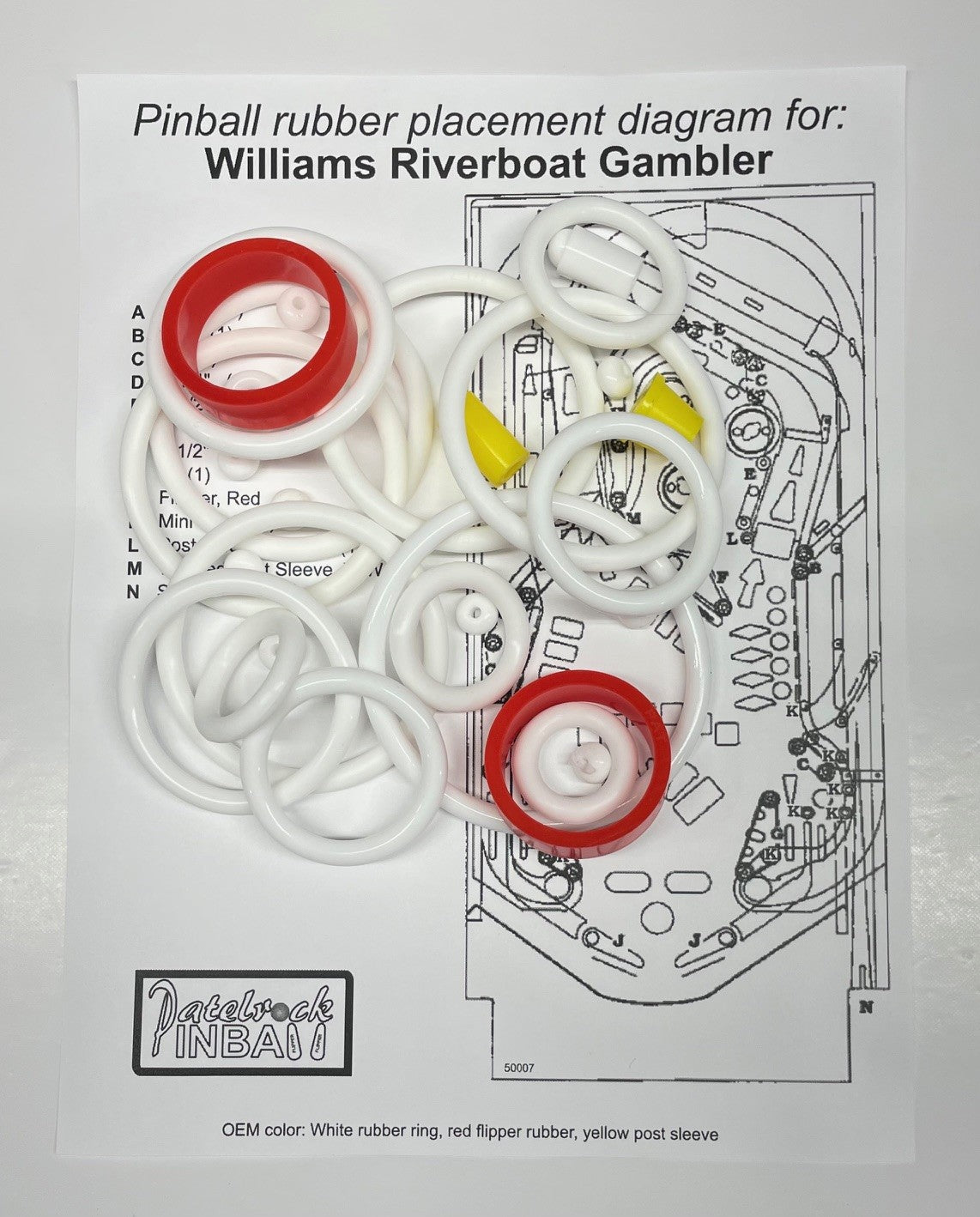Williams Riverboat Gambler Pinball Machine Rubber Ring Kit