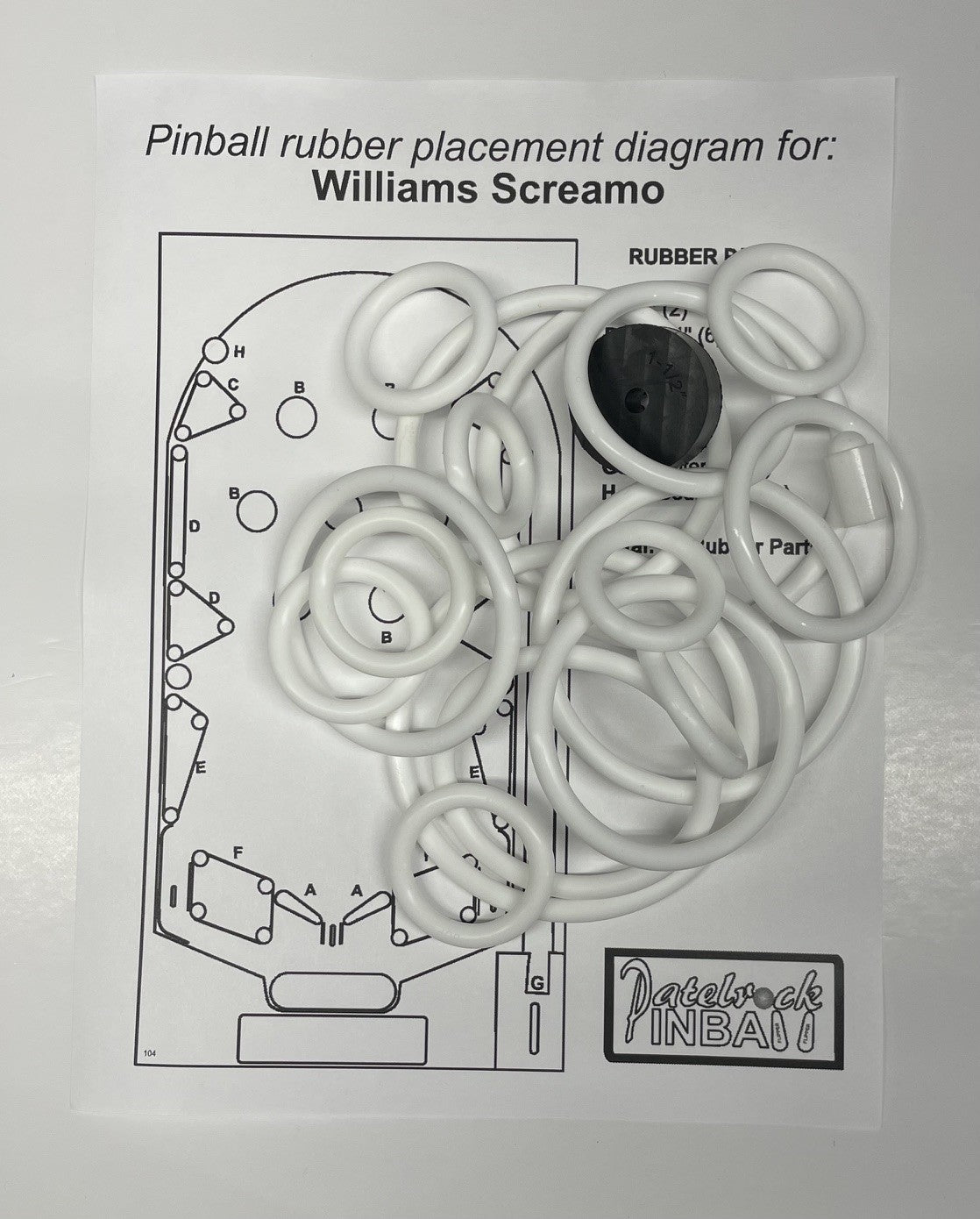 Williams Screamo Pinball Machine Rubber Ring Kit