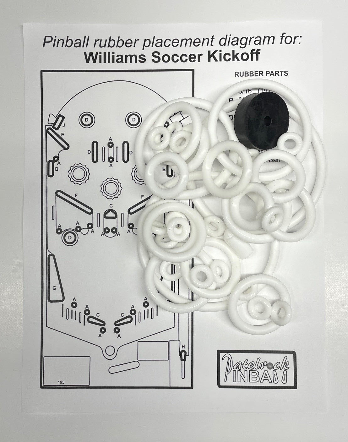 Williams Soccer Kick-Off Pinball Machine Rubber Ring Kit