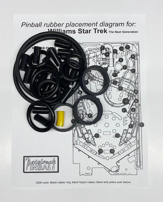 Williams Star Trek: The Next Generation Pinball Machine Rubber Ring Kit