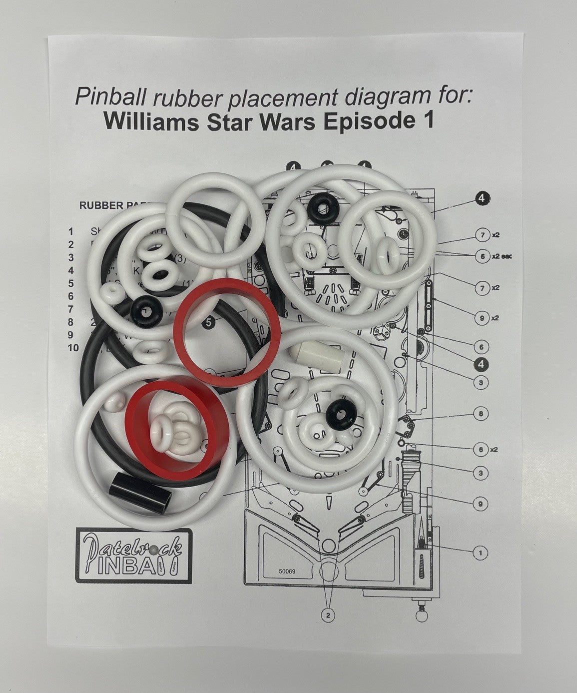 Williams Star Wars Episode 1 Pinball Machine Rubber Ring Kit