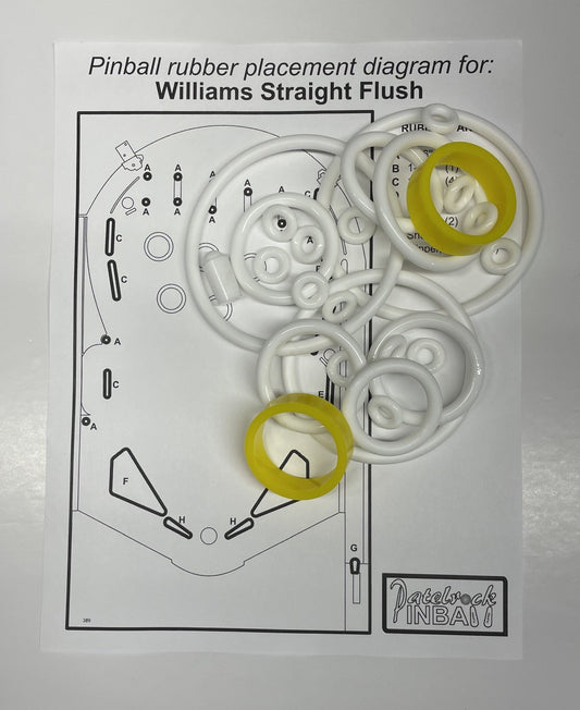 Williams Straight Flush Pinball Machine Rubber Ring Kit