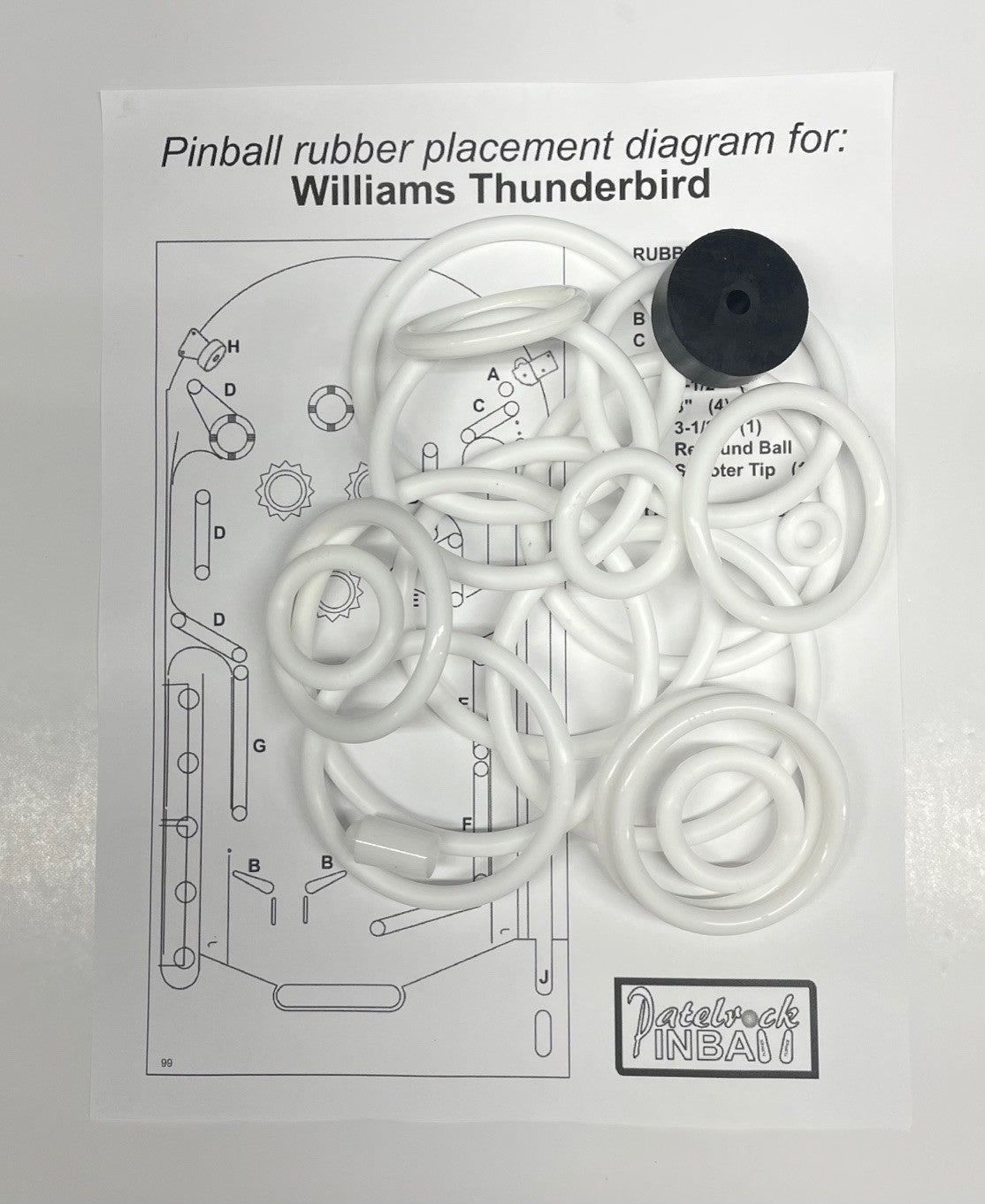 Williams Thunderbird Pinball Machine Rubber Ring Kit