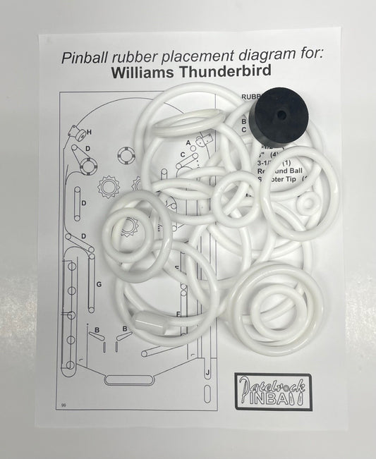 Williams Thunderbird Pinball Machine Rubber Ring Kit