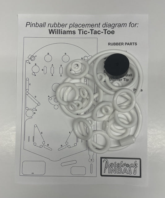 Williams Tic Tac Toe Pinball Machine Rubber Ring Kit