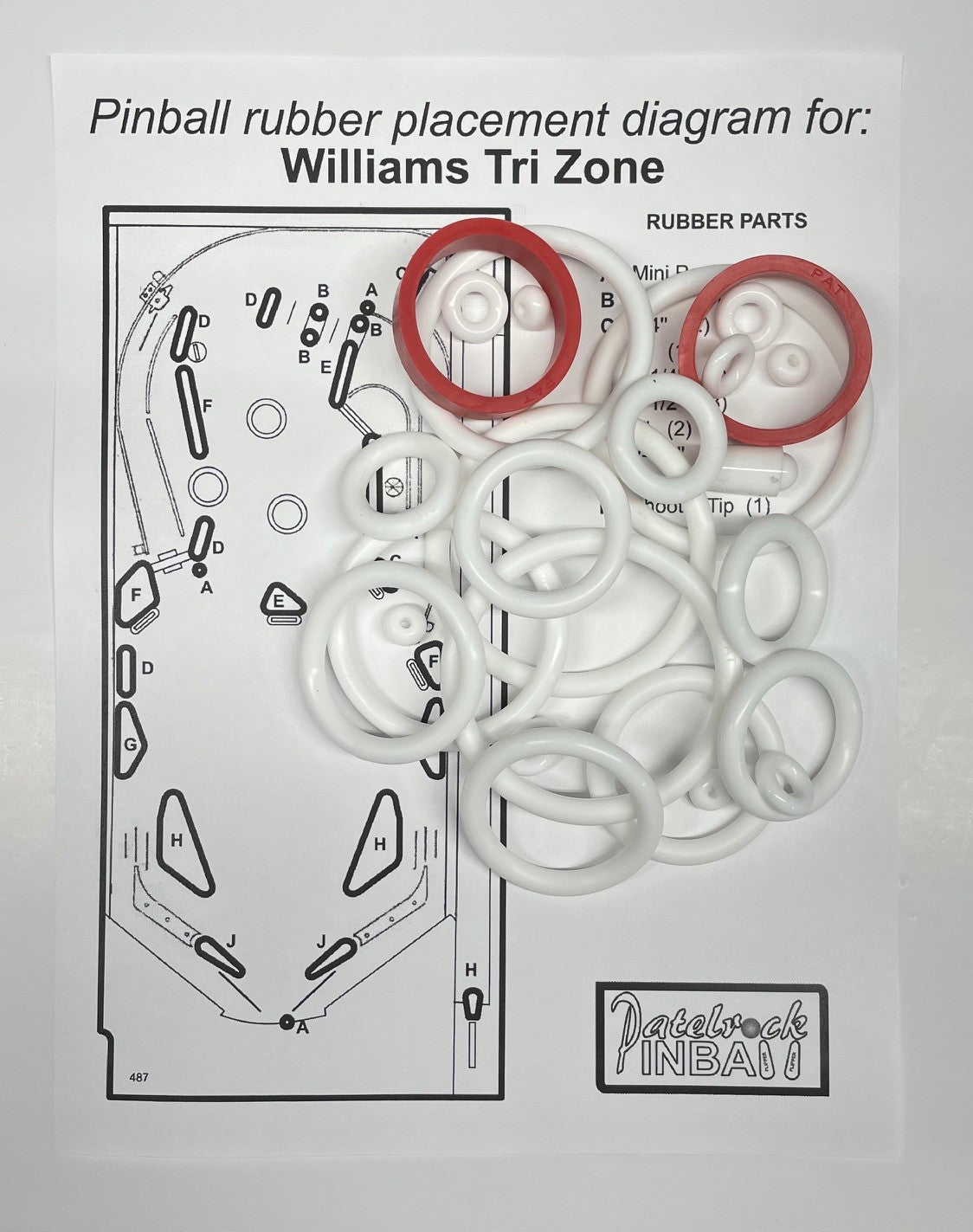 Williams Tri Zone Pinball Machine Rubber Ring Kit