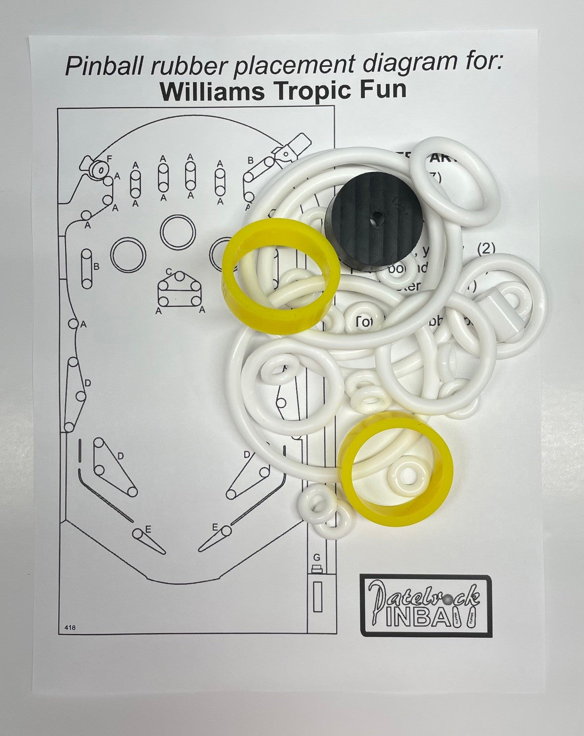 Williams Tropic Fun Pinball Machine Rubber Ring Kit