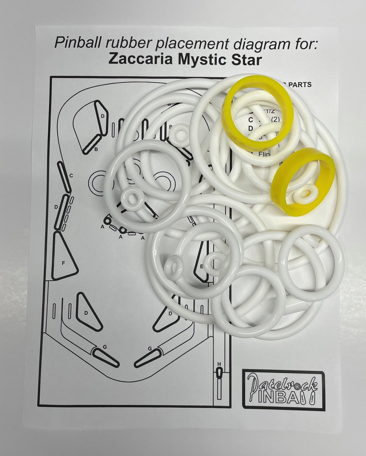 Zaccaria Mystic Star Pinball Machine Rubber Ring Kit