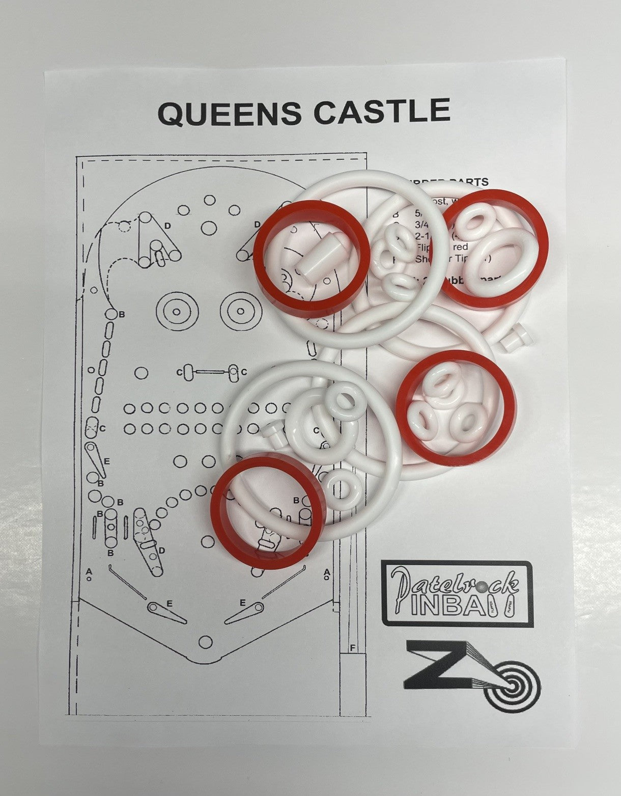 Zaccaria Queen's Castle Pinball Machine Rubber Ring Kit