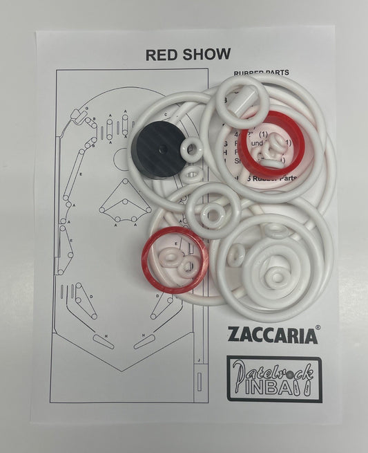Zaccaria Red Show Pinball Machine Rubber Ring Kit