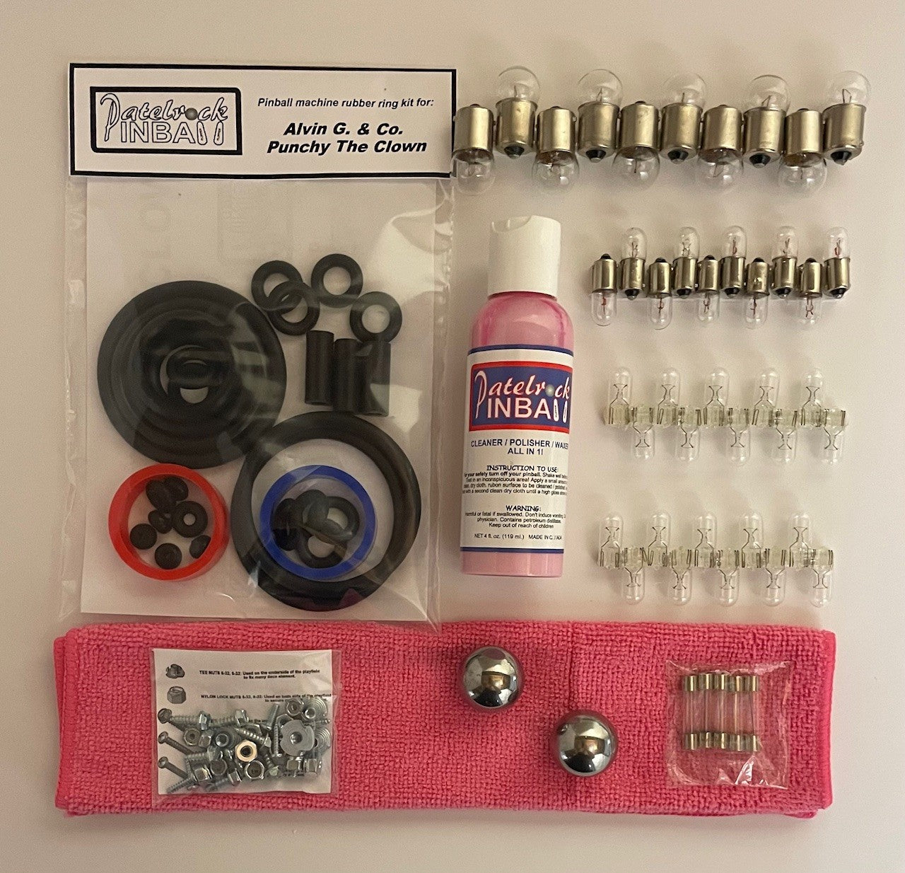 Alvin G.&CO. Punchy The Clown Pinball Machine Maintenance Kit