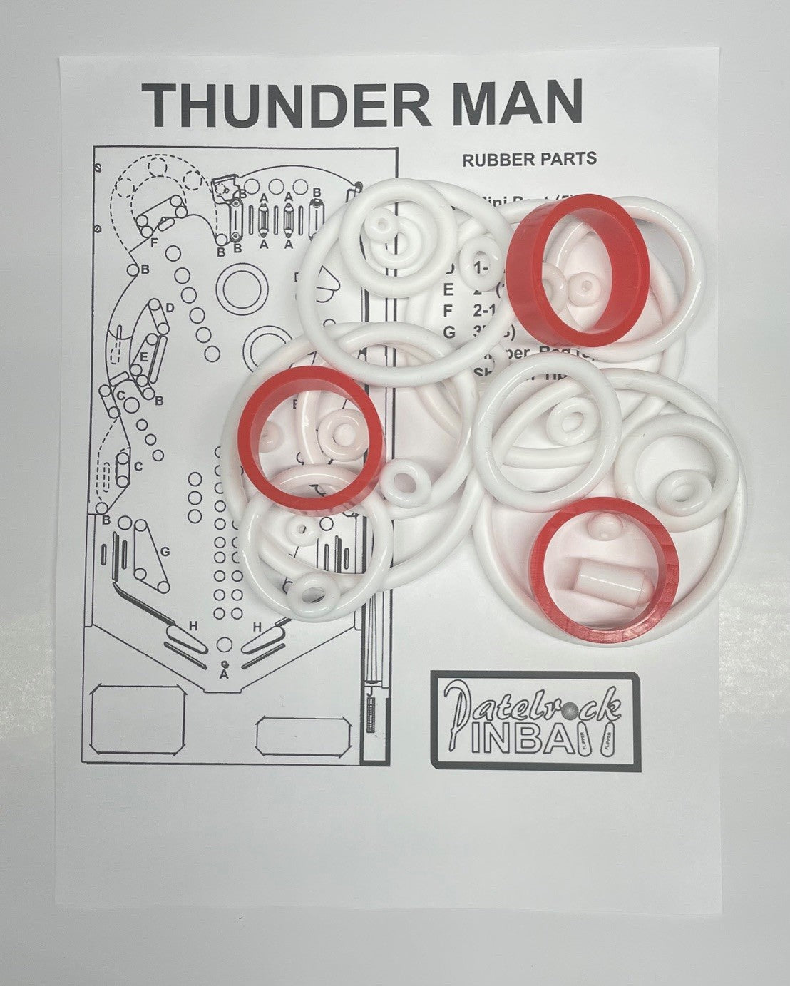 Apple Time Thunder Man Pinball Machine Rubber Ring Kit
