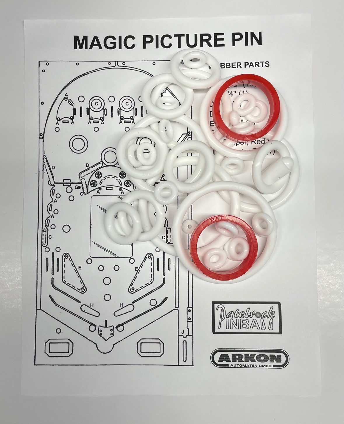 Arkon Magic Picture Pin Pinball Machine Rubber Ring Kit