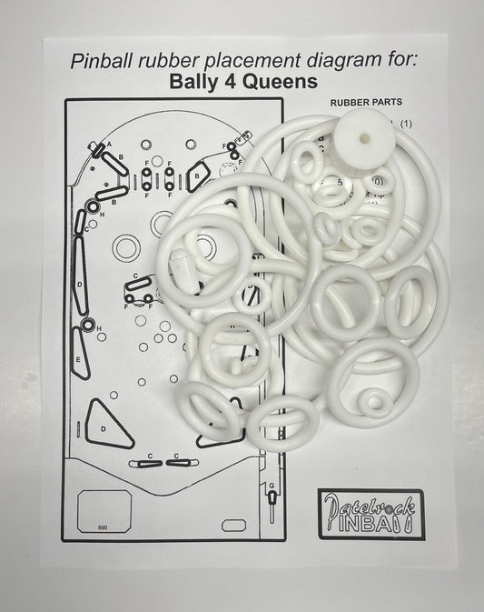Bally 4 Queens Pinball Machine Rubber Ring Kit