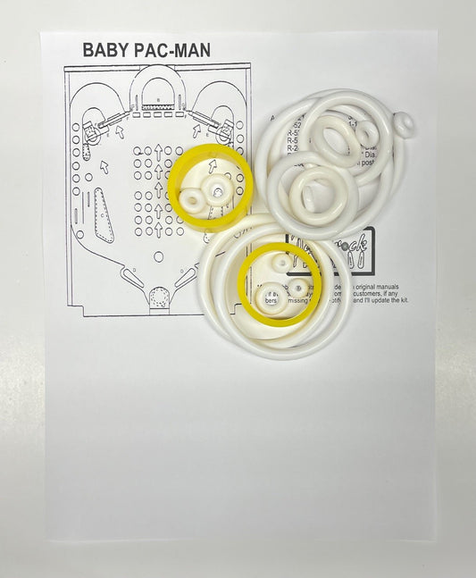 Bally Baby Pac Man Pinball Machine Rubber Ring Kit