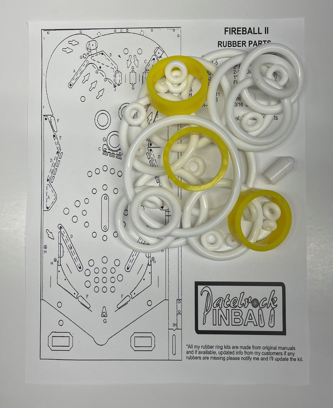 Bally Fireball II Pinball Machine Rubber Ring Kit
