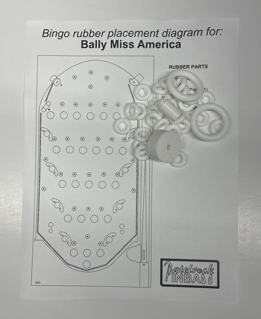 Bally Miss America Bingo Machine Rubber Ring Kit