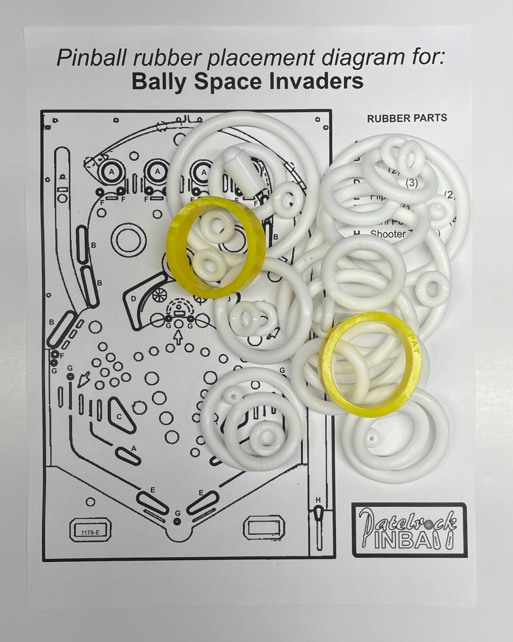 Bally Space Invaders Pinball Machine Rubber Ring Kit