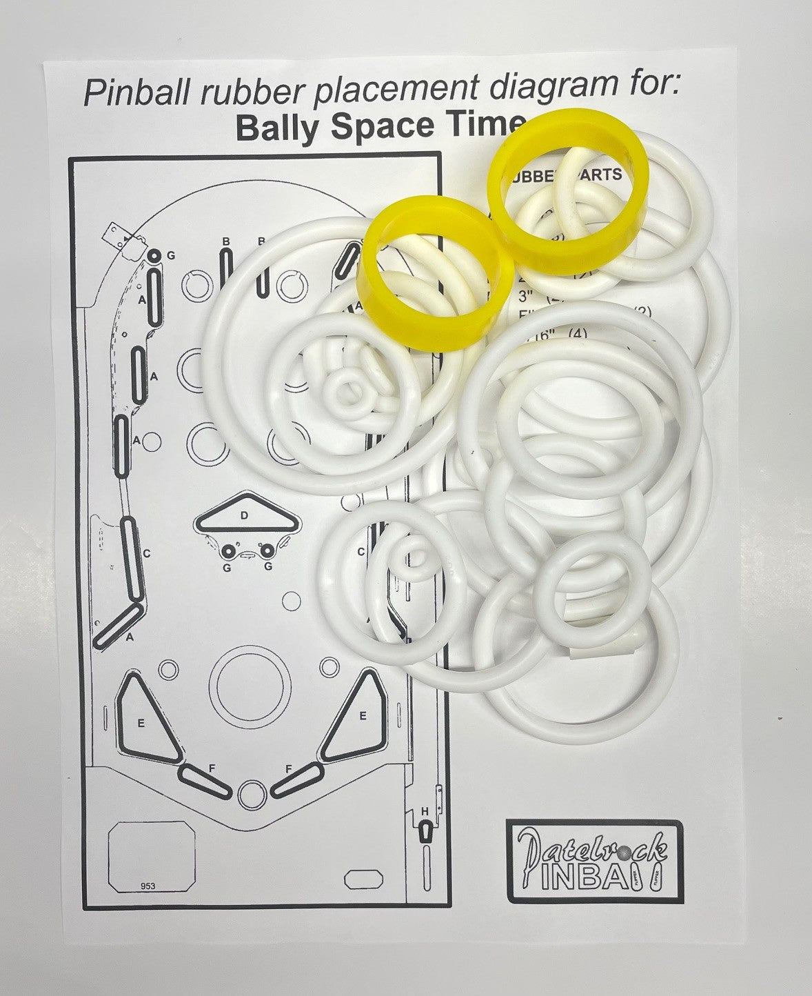Bally Space Time Pinball Machine Rubber Ring Kit