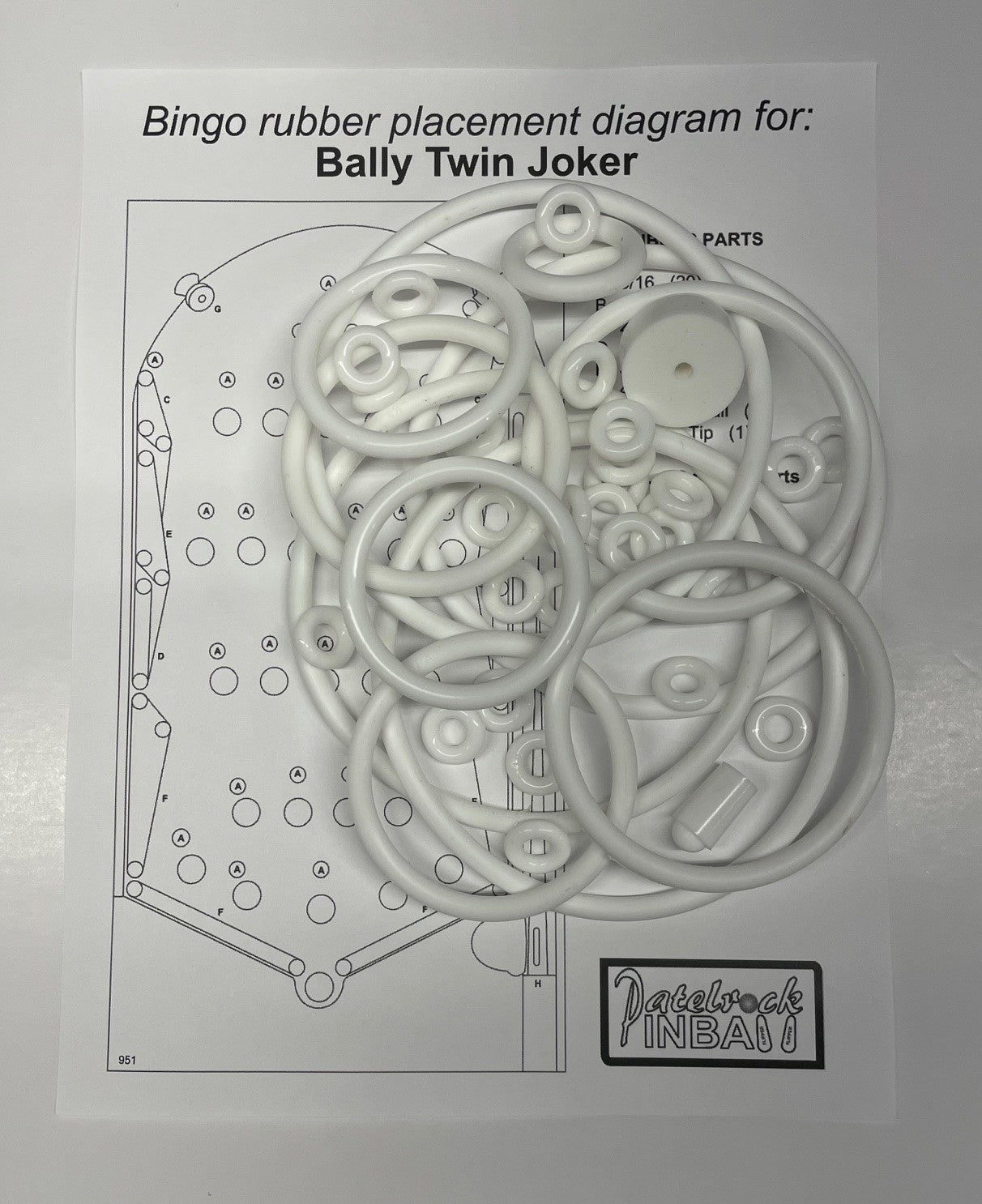 Bally Twin Joker Bingo Pinball Machine Rubber Ring Kit