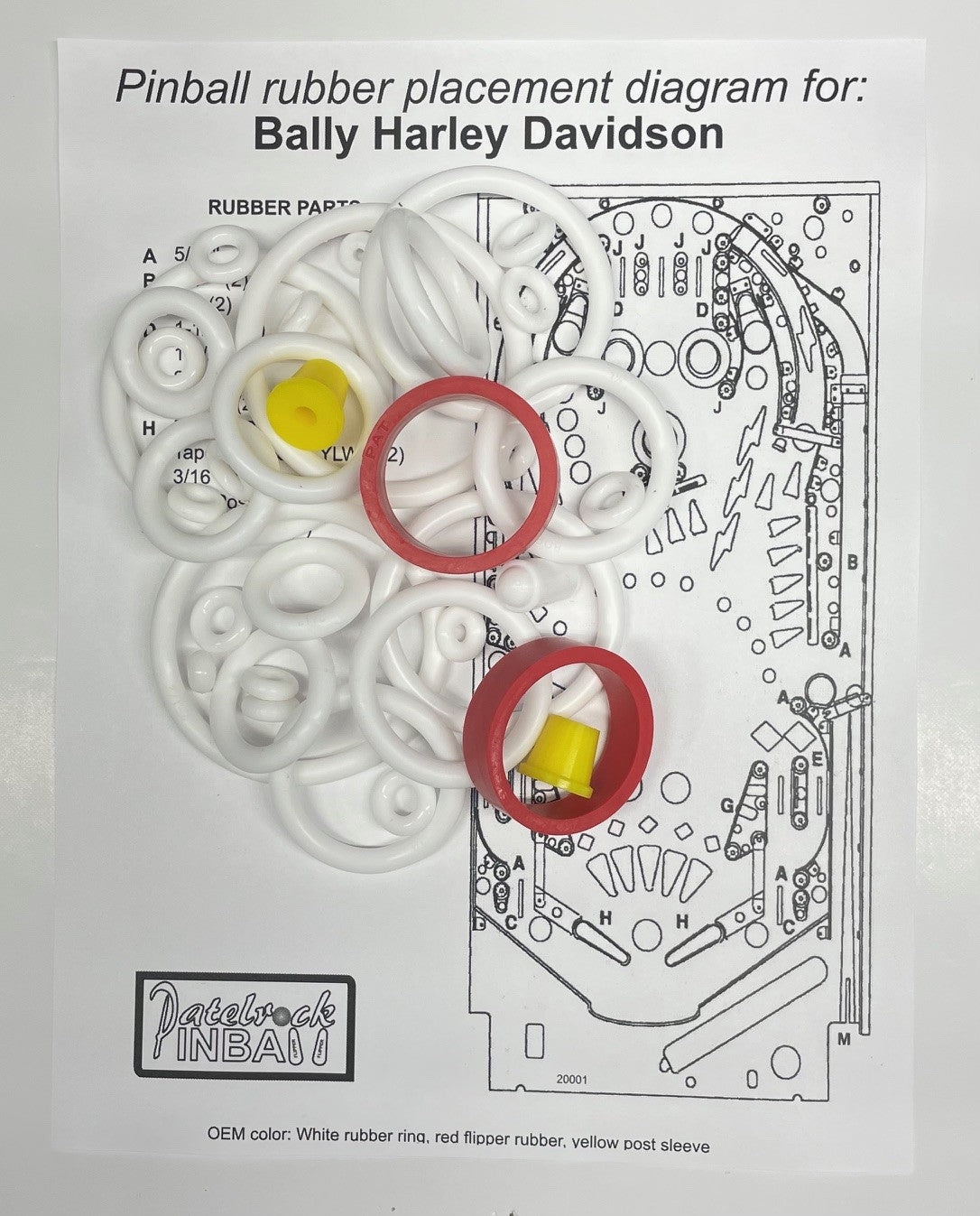 Bally Harley-Davidson Pinball Machine Rubber Ring Kit