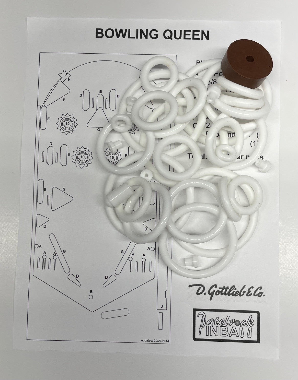 Gottlieb Bowling Queen Pinball Machine Maintenance Kit