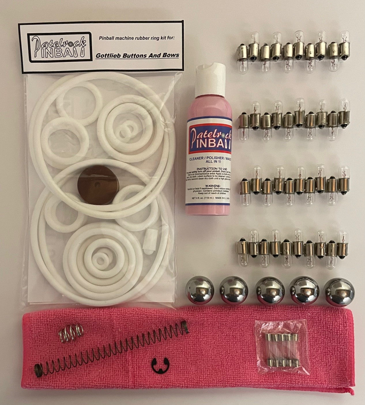 Gottlieb Buttons and Bows Pinball Machine Maintenance Kit