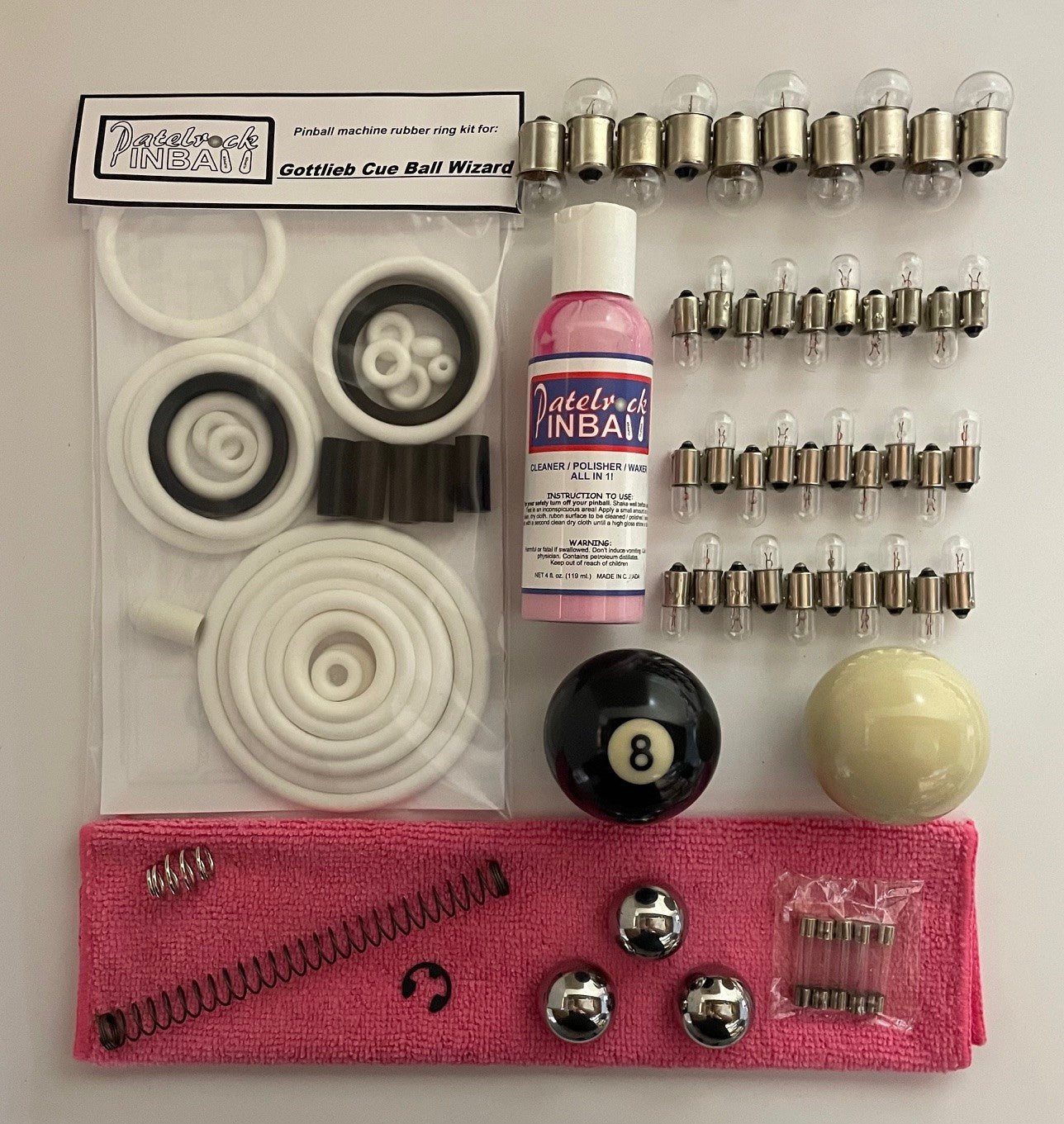 Gottlieb Cue Ball Wizard (with cue / 8 ball) Pinball Machine Maintenance Kit