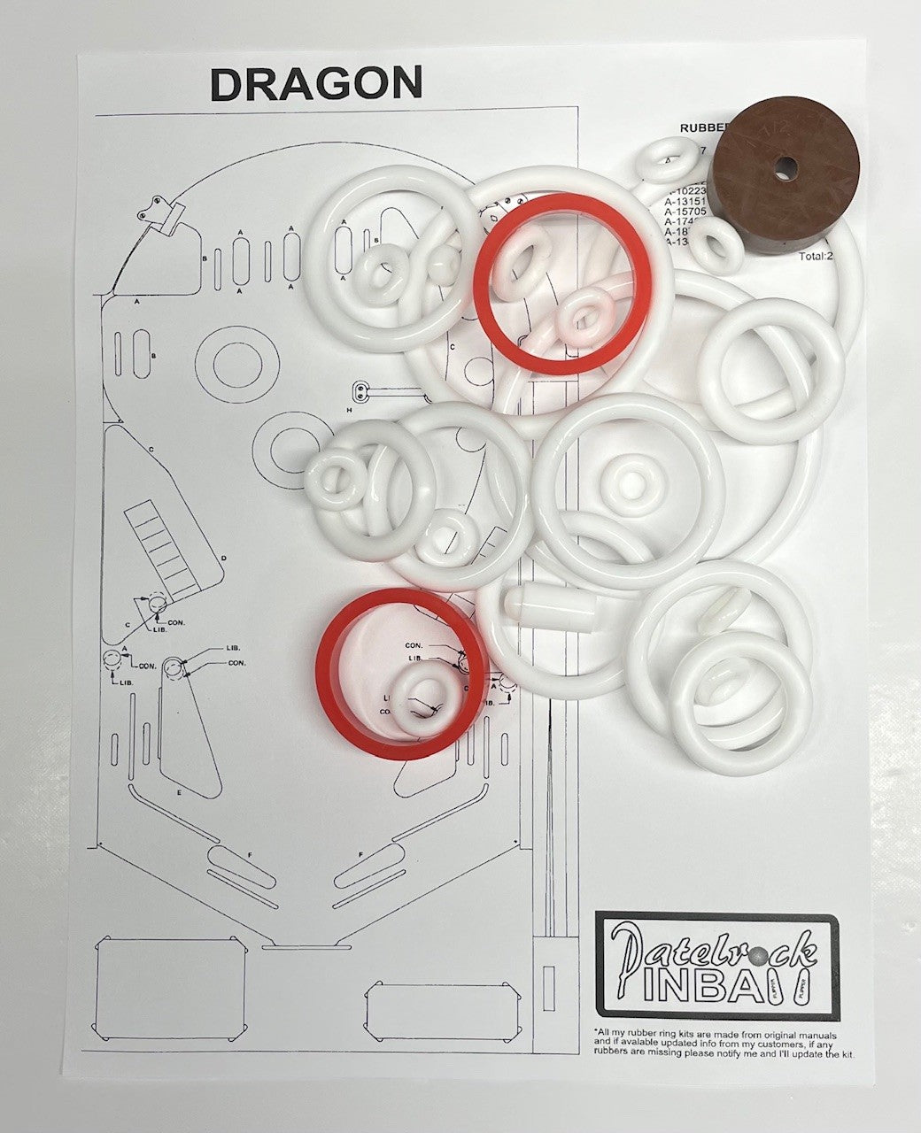 Gottlieb Dragon (Electromecanical) Pinball Machine Maintenance Kit