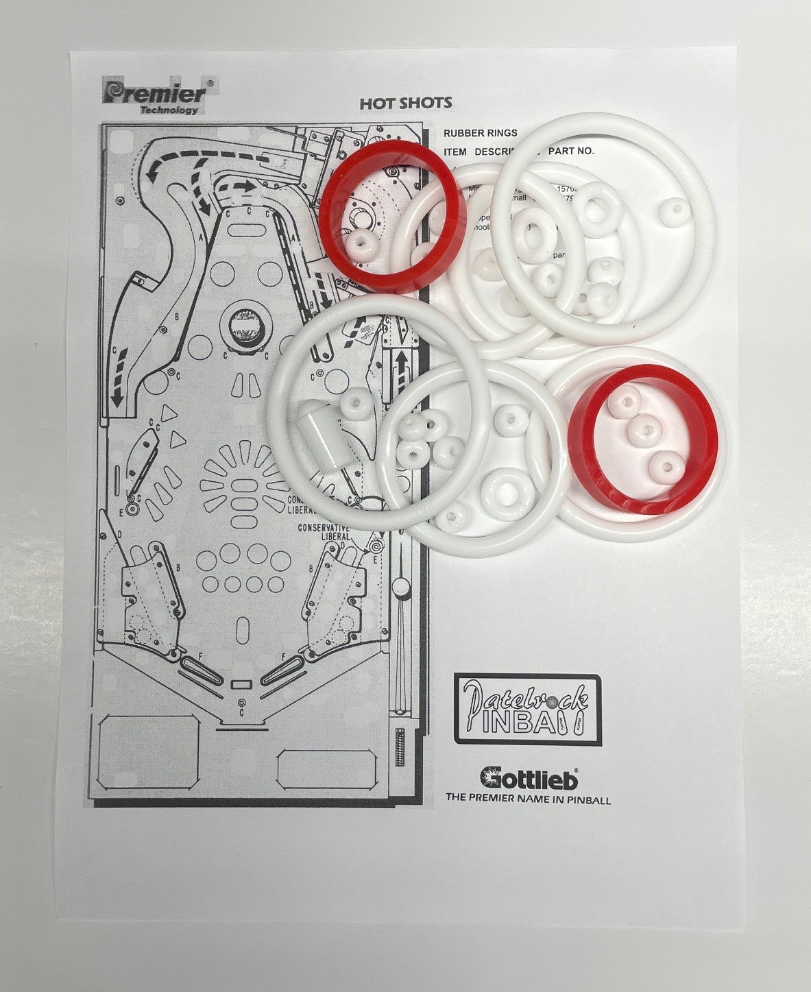 Gottlieb Hot Shots Pinball Machine Rubber Ring Kit