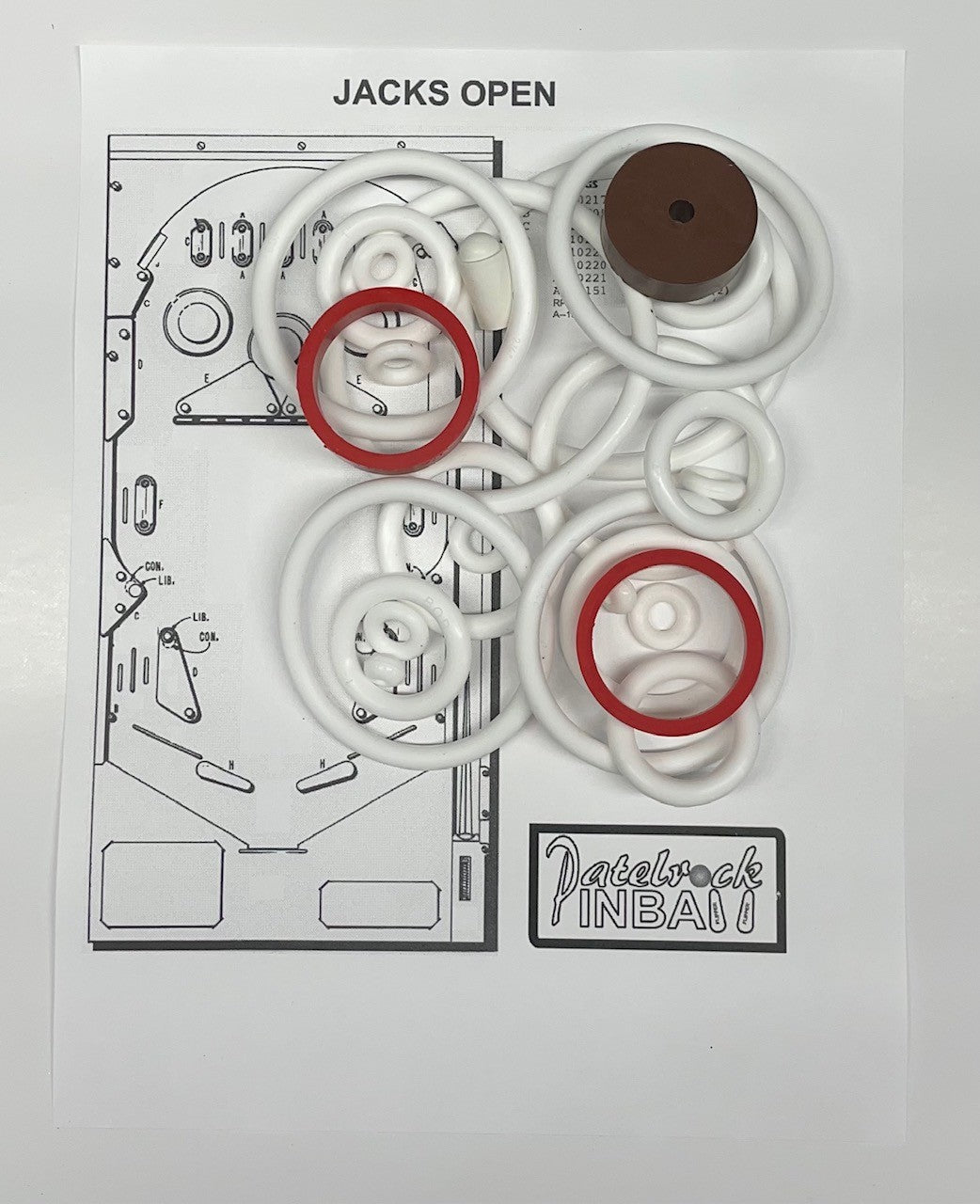 Gottlieb Jacks Open Pinball Machine Rubber Ring Kit