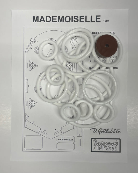 Gottlieb Mademoiselle Pinball Machine Rubber Ring Kit