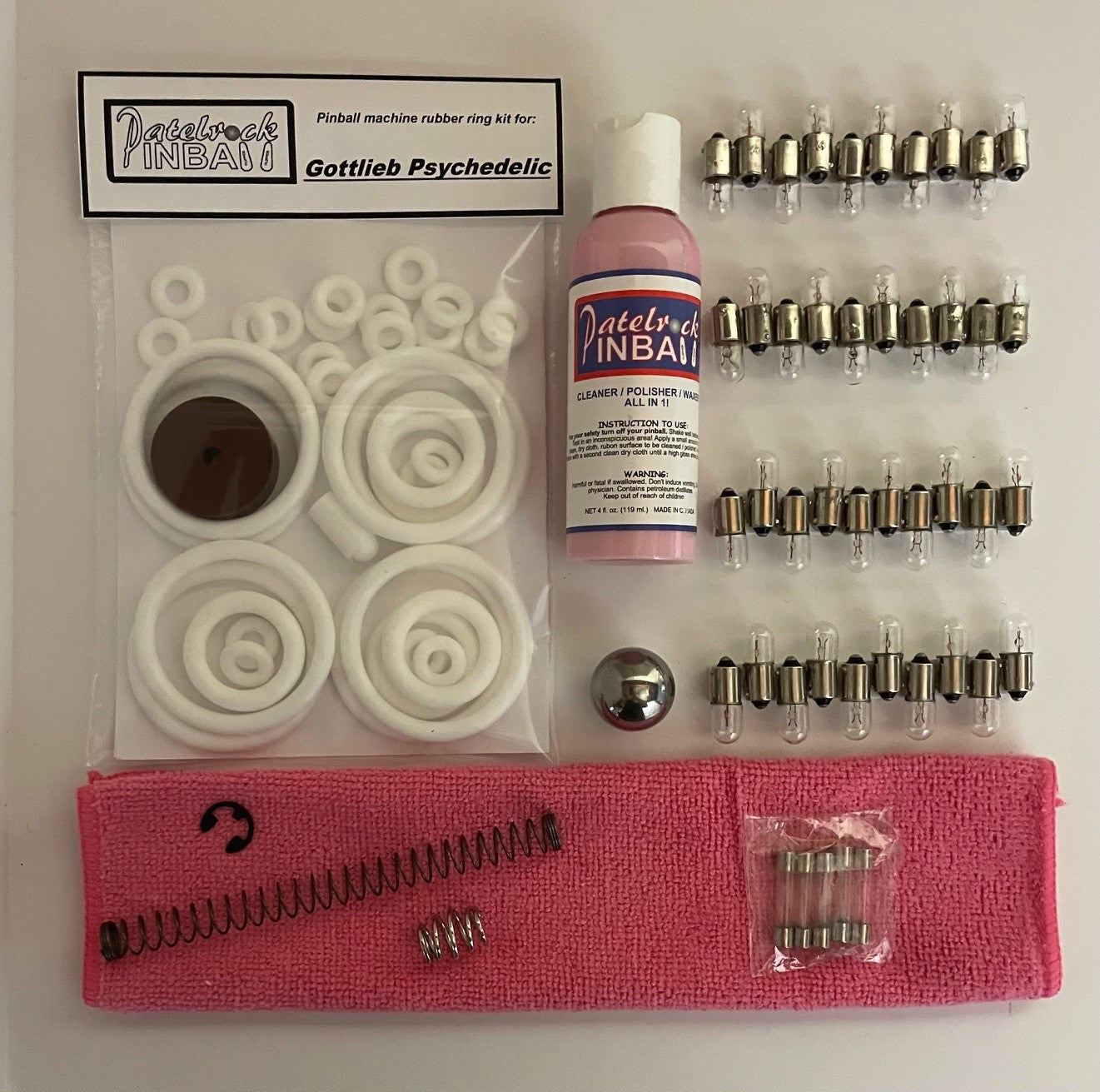 Gottlieb Psychedelic Pinball Machine Maintenance Kit