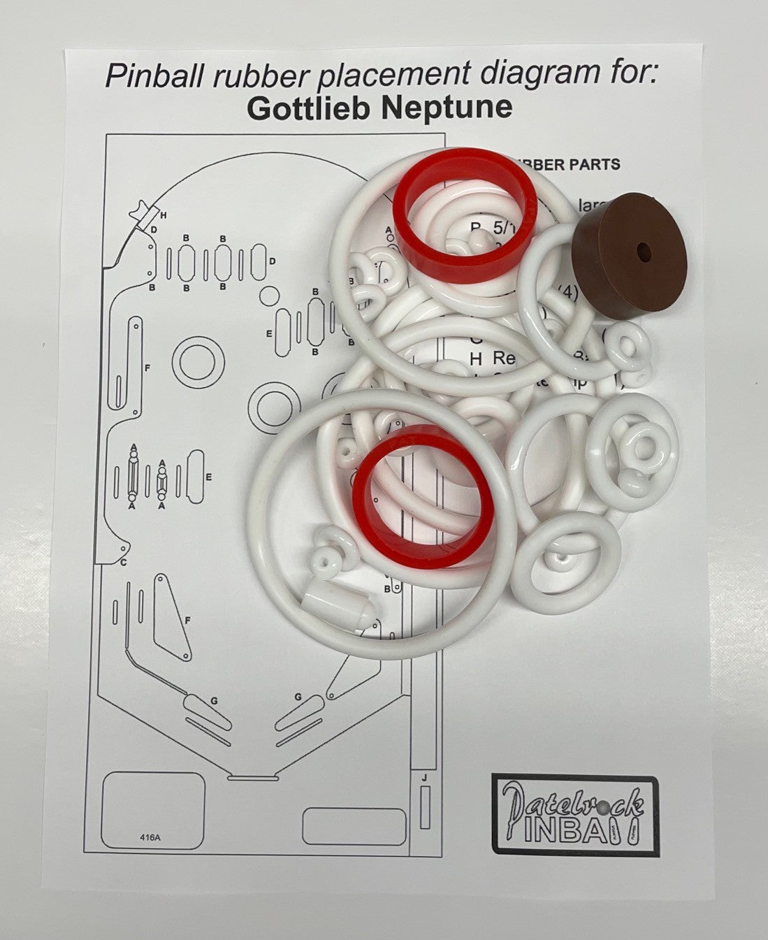 Gottlieb Neptune Pinball Machine Rubber Ring Kit