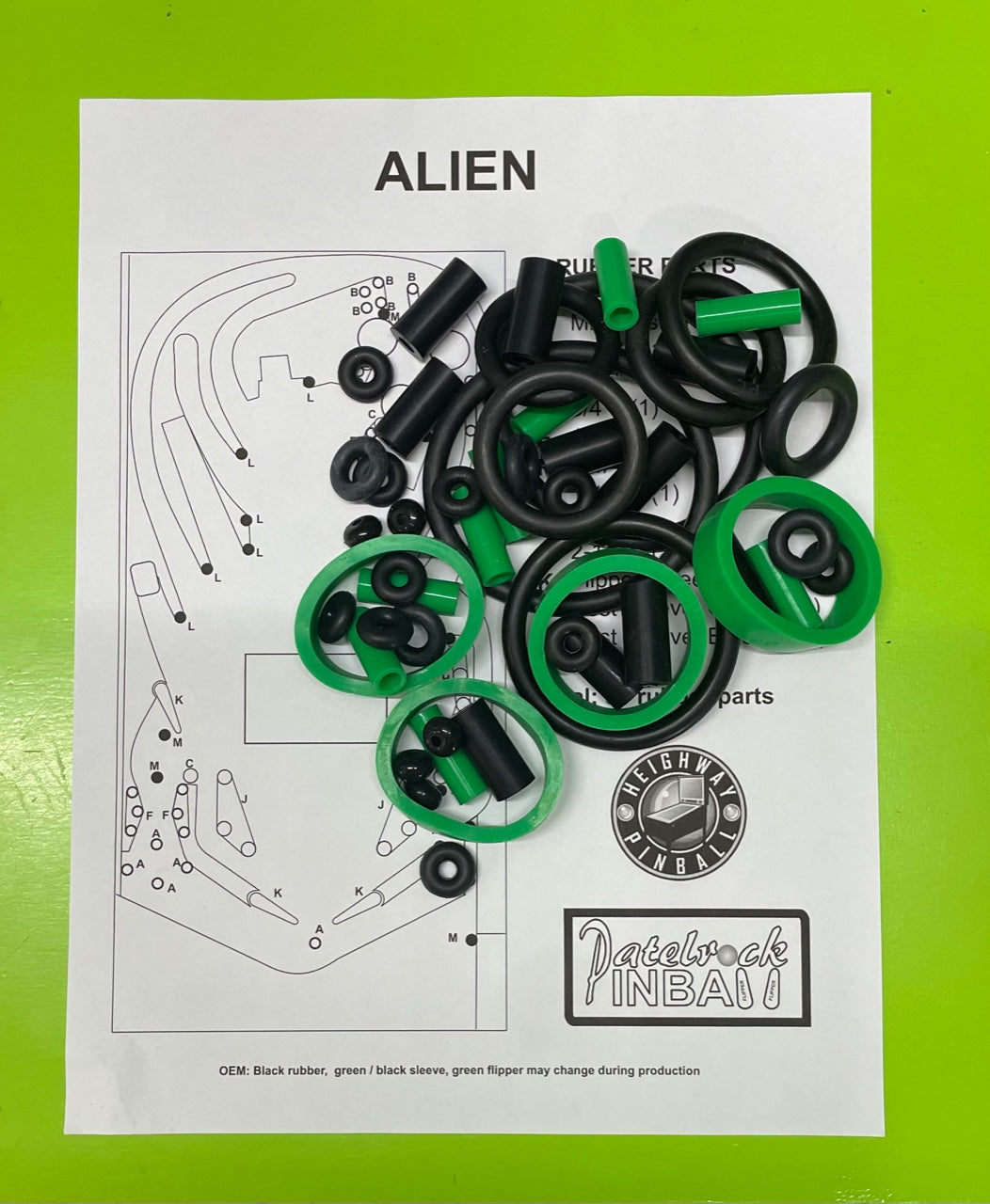 Heighway Pinball Alien Pinball Machine Rubber Ring Kit