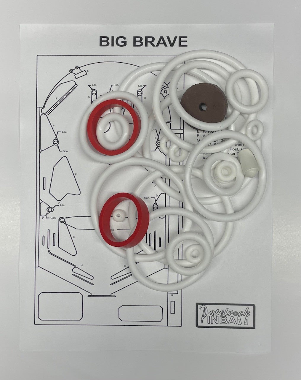 Maresa Big Brave Pinball Machine Rubber Ring Kit