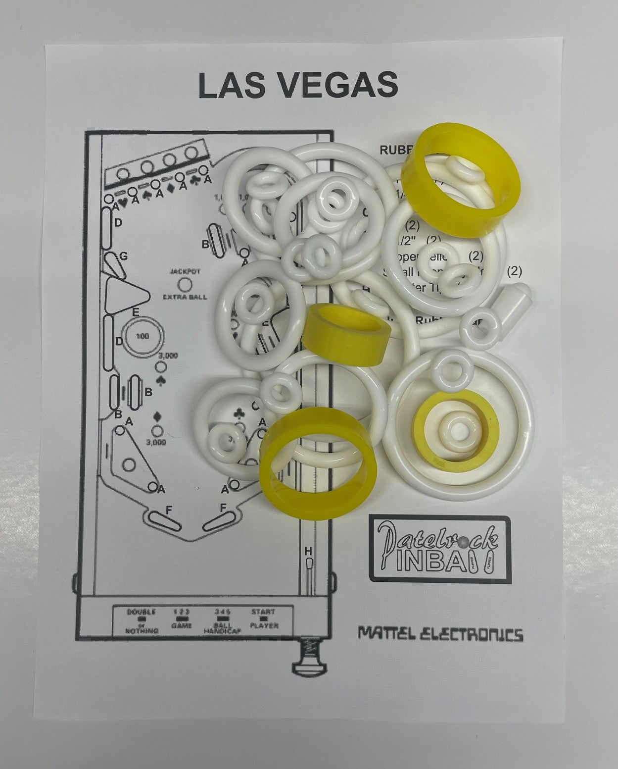 Mattel Electronics Las Vegas Pinball Machine Rubber Ring Kit