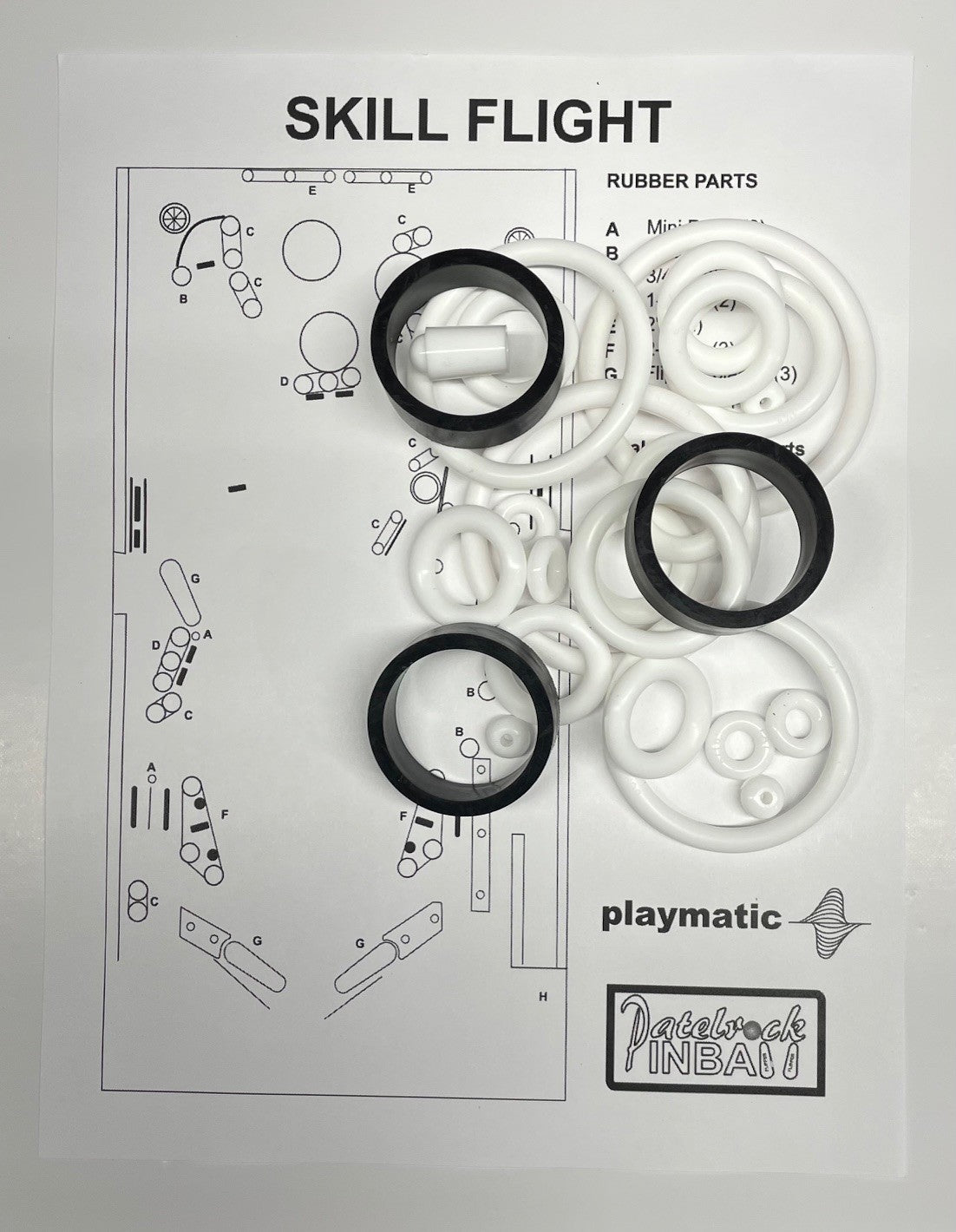 Playmatic Skill Flight Pinball Machine Rubber Ring Kit