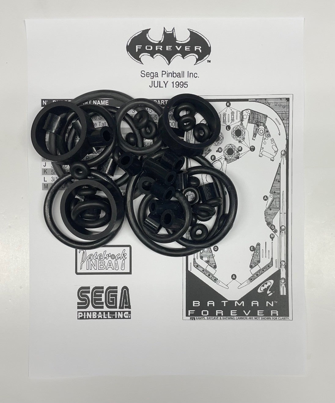 Sega Batman Forever Pinball Machine Maintenance Kit
