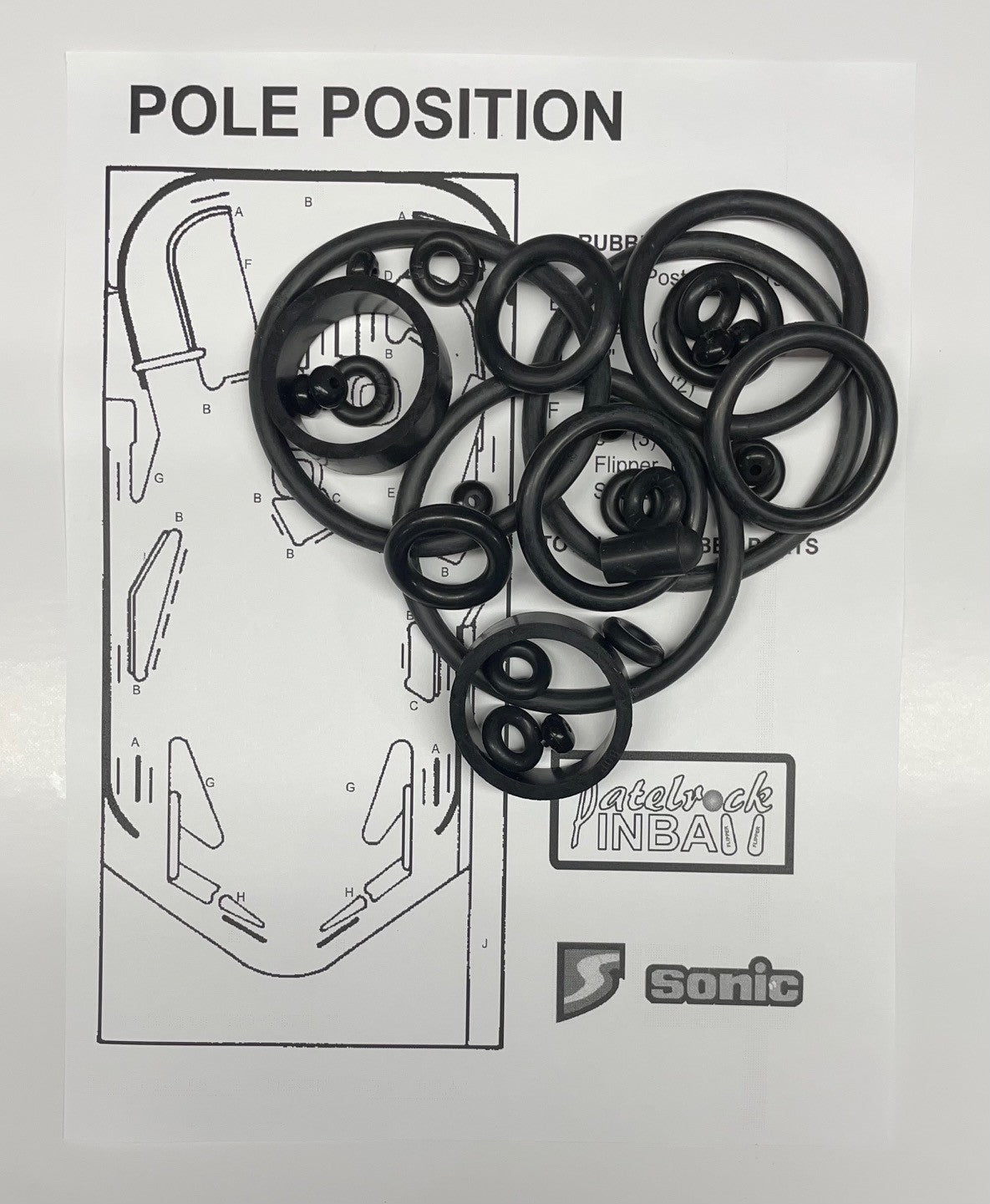 Segasa | Sonic Pole Position Pinball Machine Rubber Ring Kit