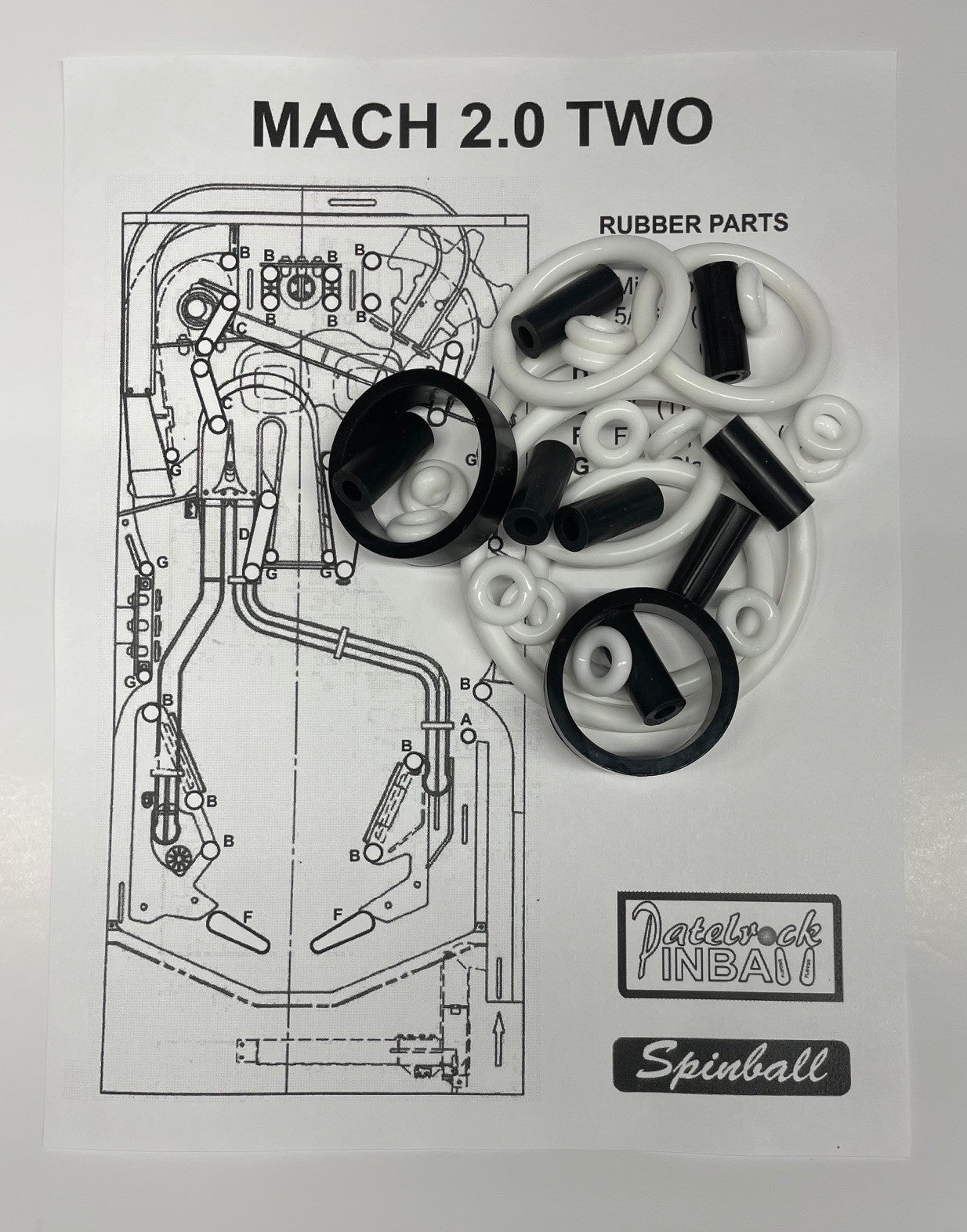 Spinball Mach Two 2.0 Pinball Machine Rubber Ring Kit