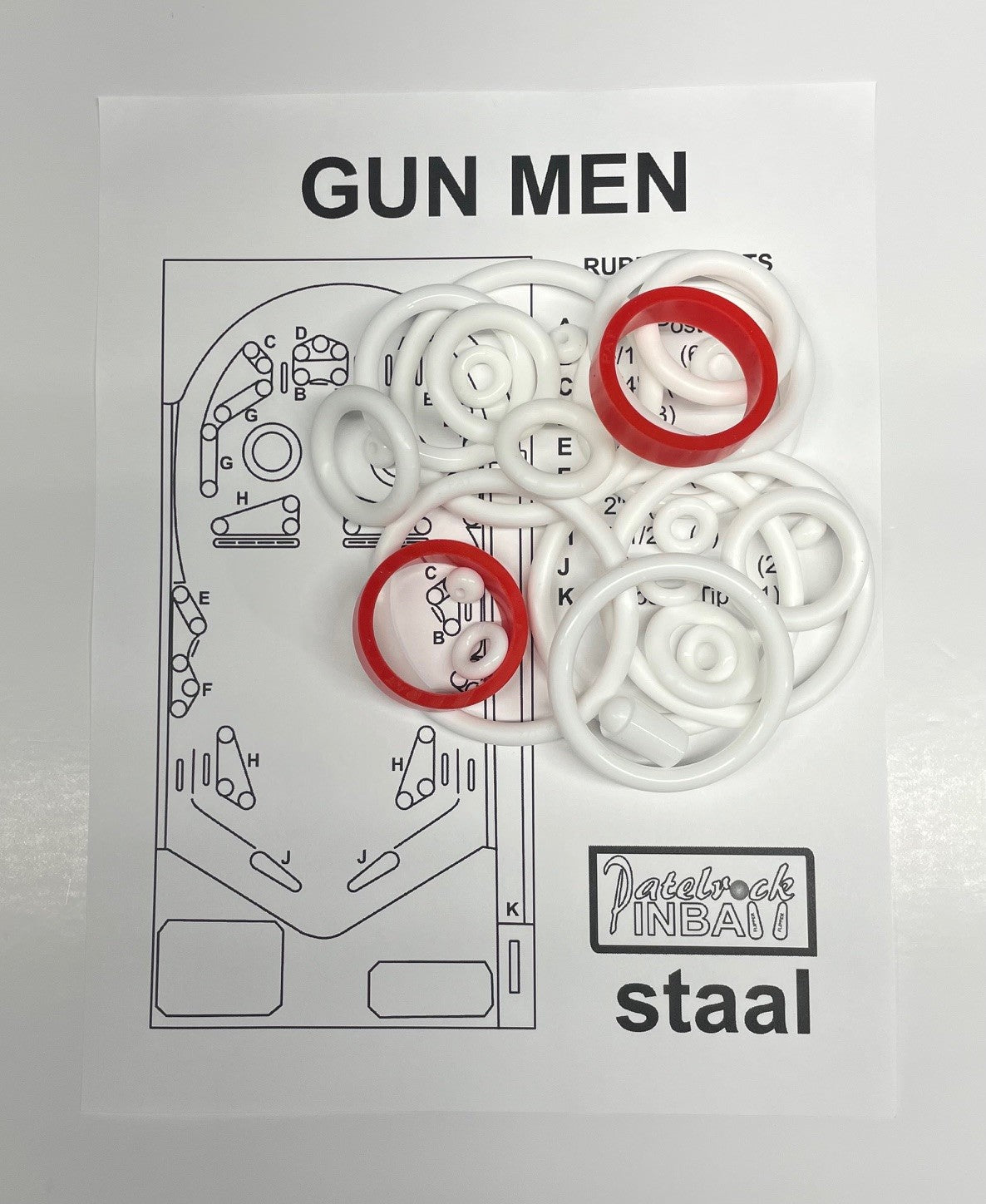 Staal Gun Men Pinball Machine Rubber Ring Kit
