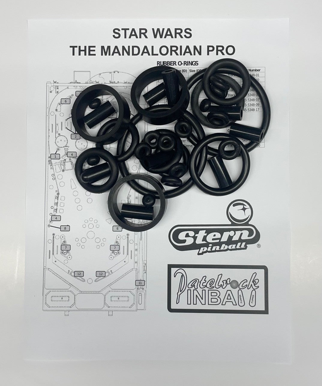 Stern Star Wars: The Mandalorian Pro Pinball Machine Rubber Ring Kit