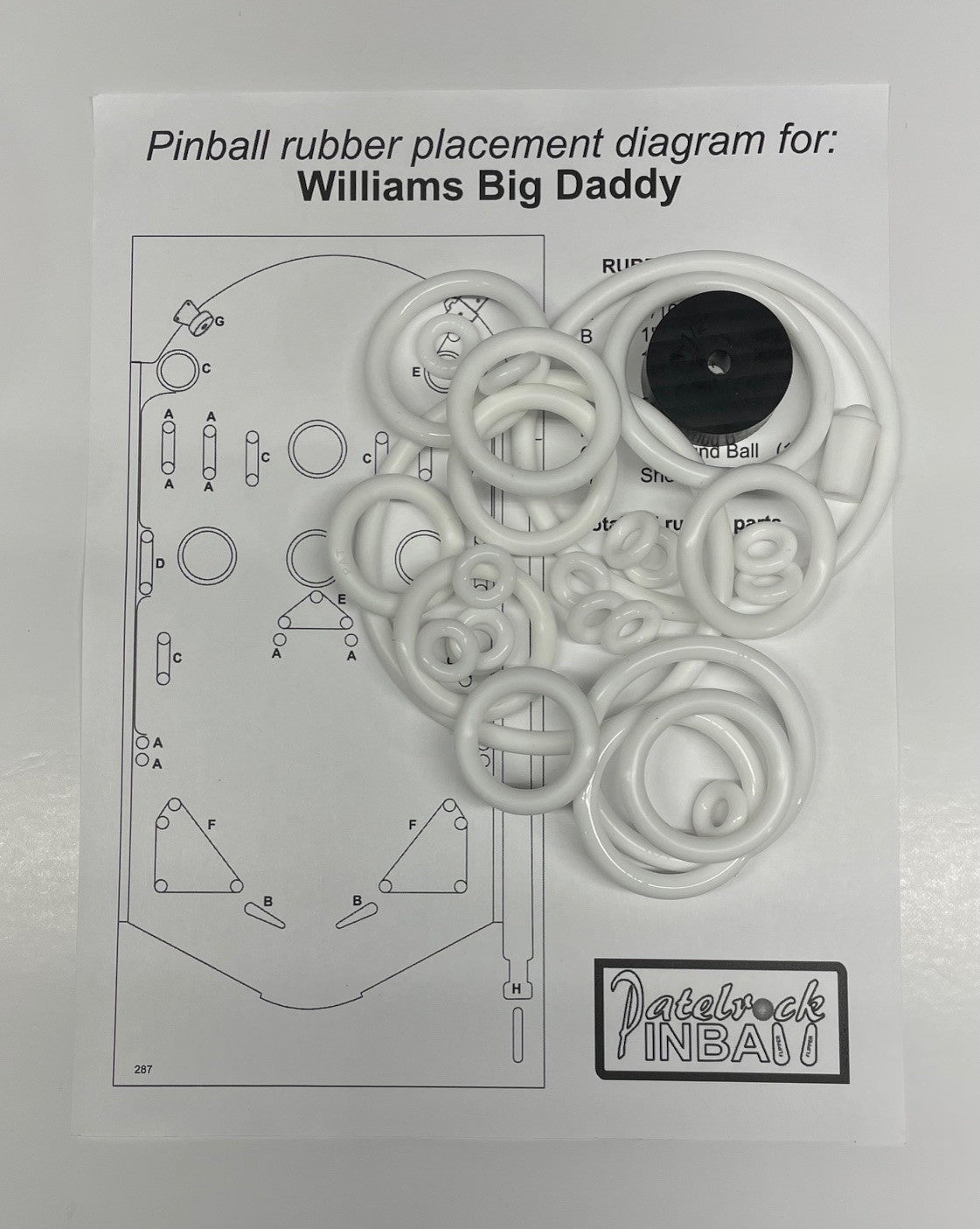 Williams Big Daddy Pinball Machine Rubber Ring Kit